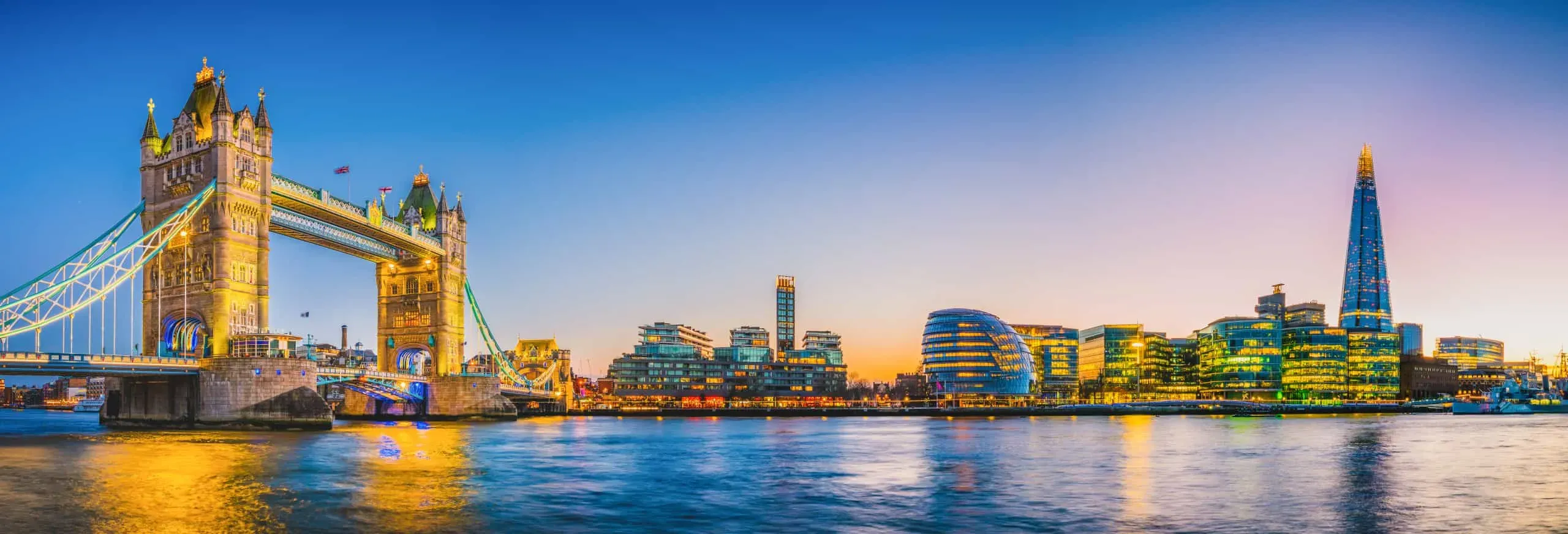 London skyline with Tower Bridge and The Shard