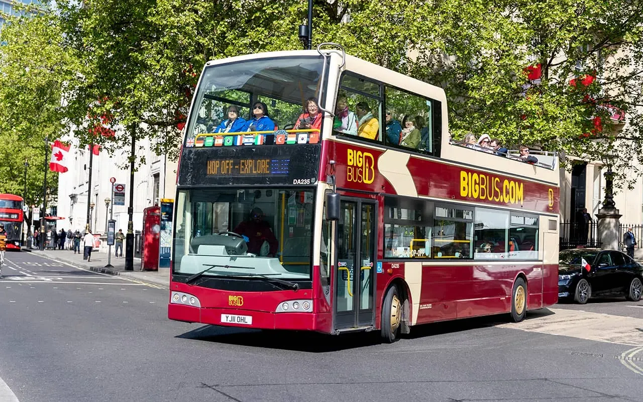 Open top bus tour in London
