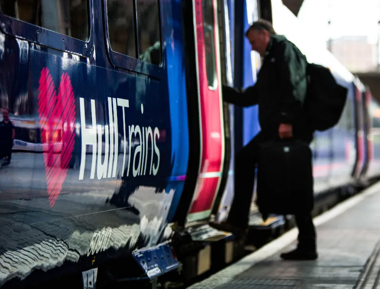 Man boarding Hull Trains service
