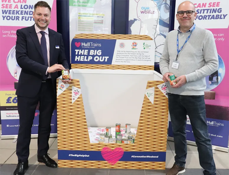 Hull Trains food donations for Hull Foodbanks
