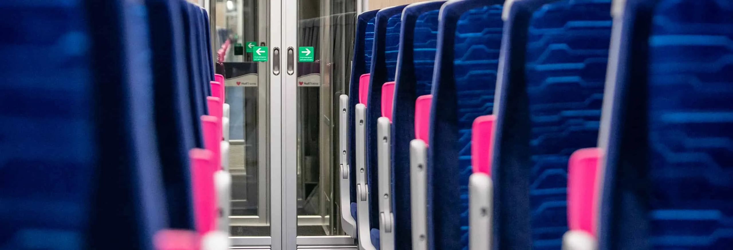 Hull Trains Paragon standard class interior close up of chairs