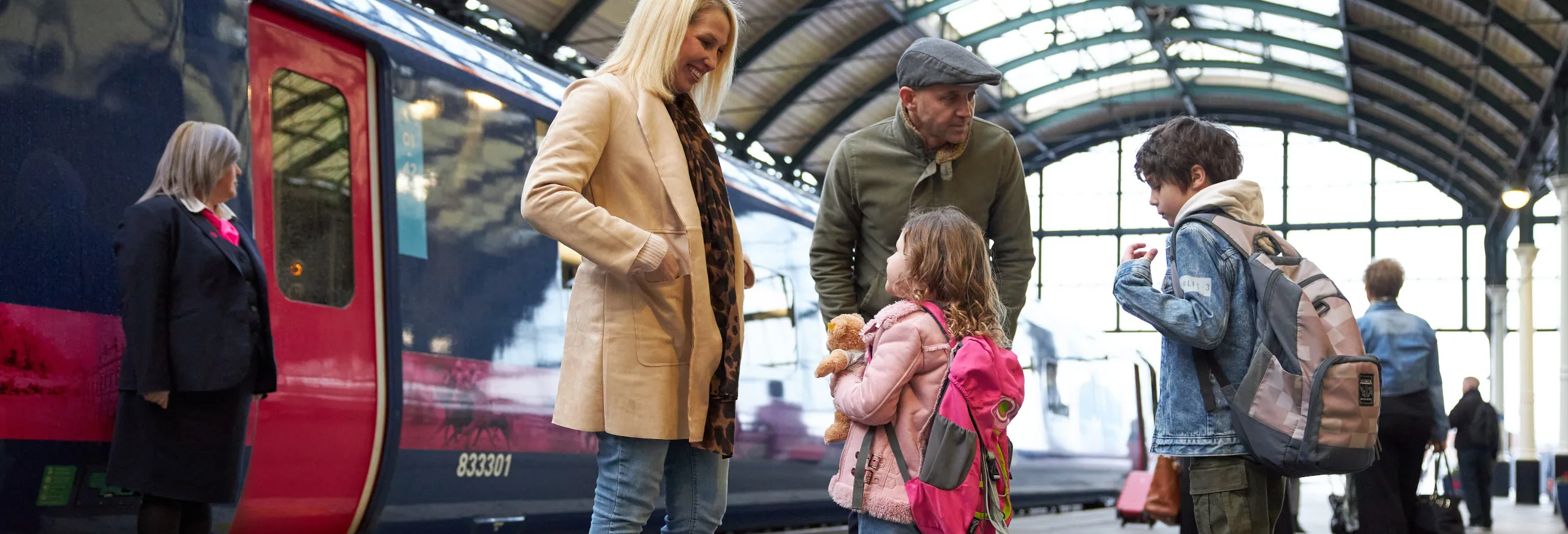 family on platform at hull paragon station