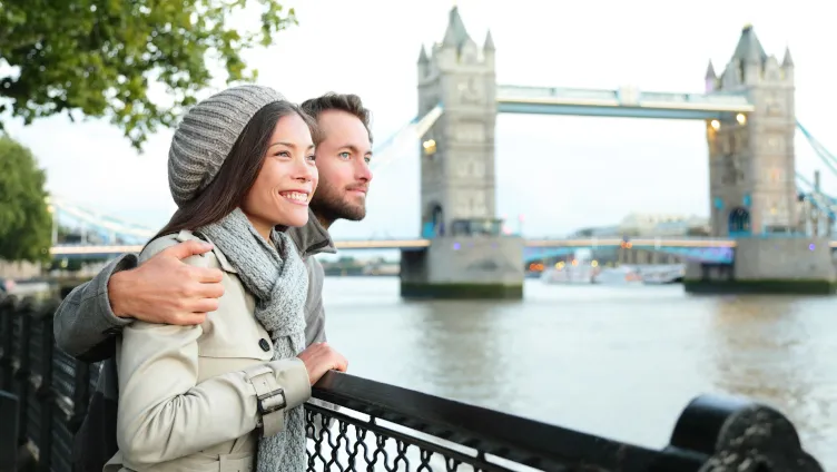 Couple in London by Tower Bridge